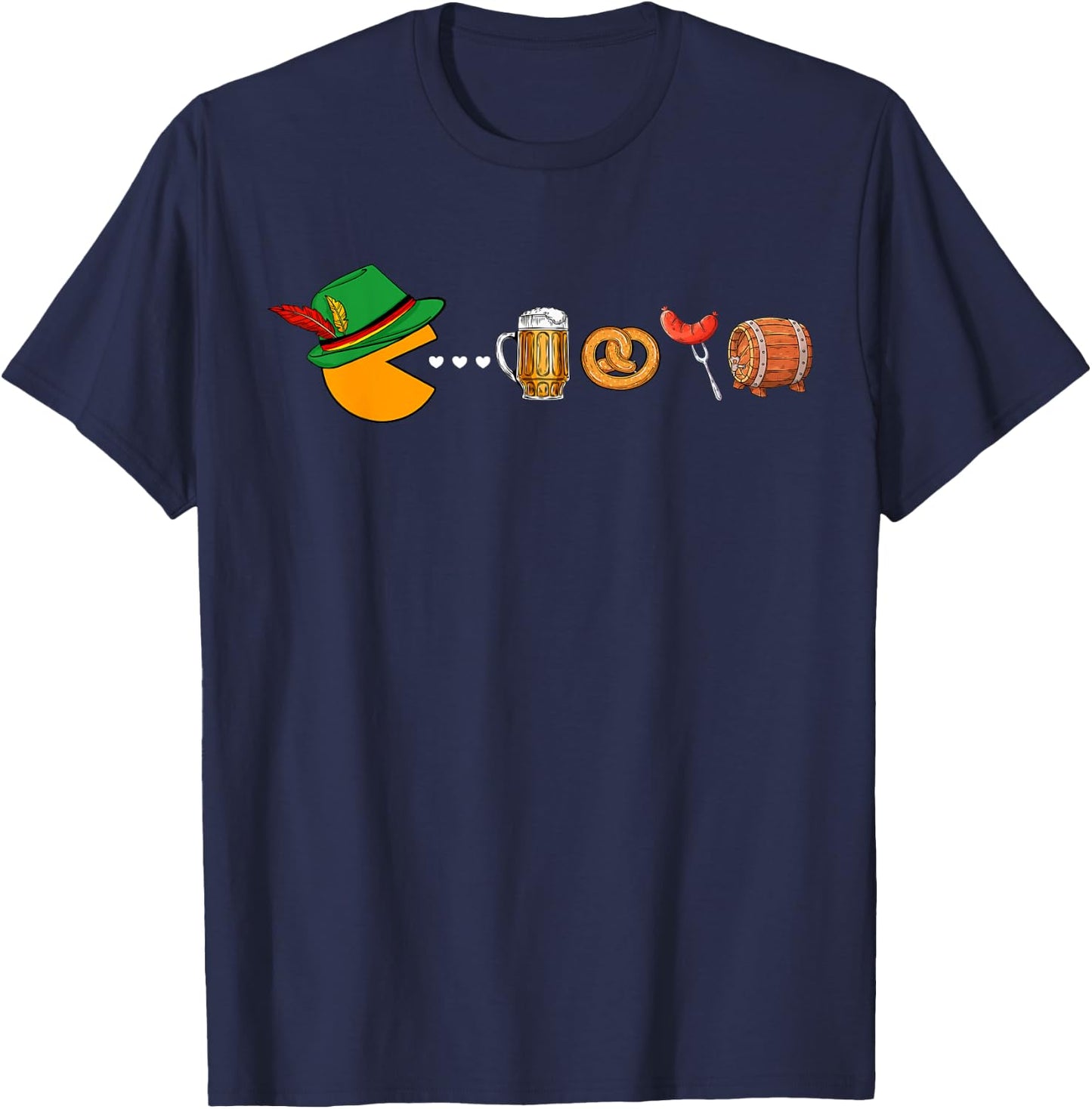 Lederhosen Video Gamer Germany Beer Fesstival Oktoberfest T-Shirt - T-Shirt | Navy