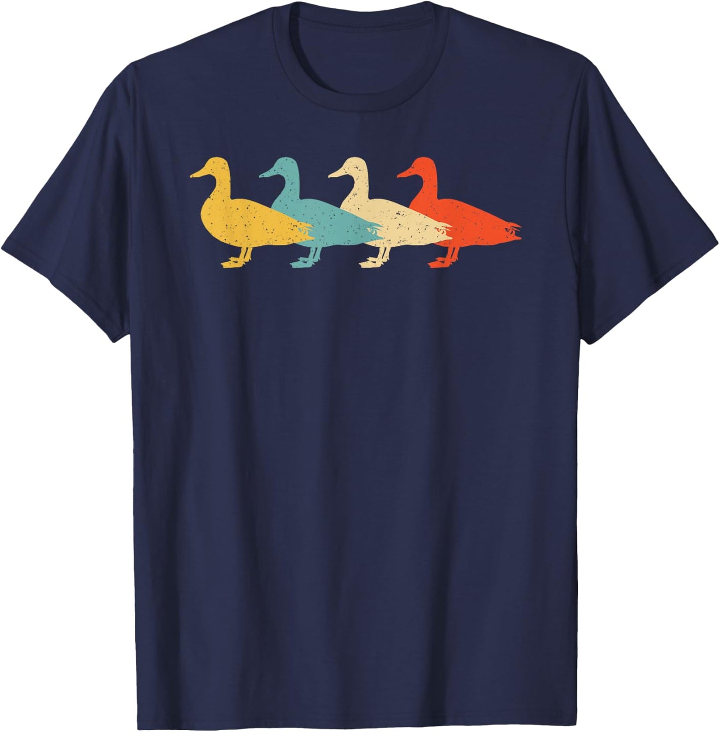 Mallard Vintage Retro Duck Bird Drake Lover 60s 70s Gift T-Shirt - T-Shirt | Navy