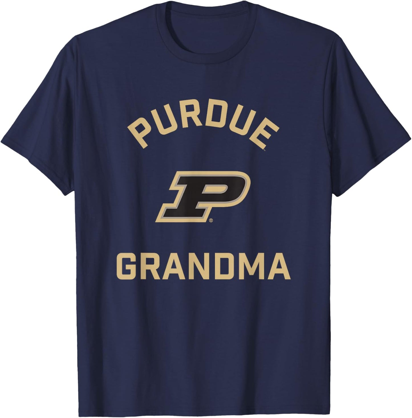 Campus Lab Purdue Boilermakers Arched Grandma - Black, Small, -Adults, Short Sleeve, Classic Fit, Cotton 100% T-Shirt - T-Shirt | Navy