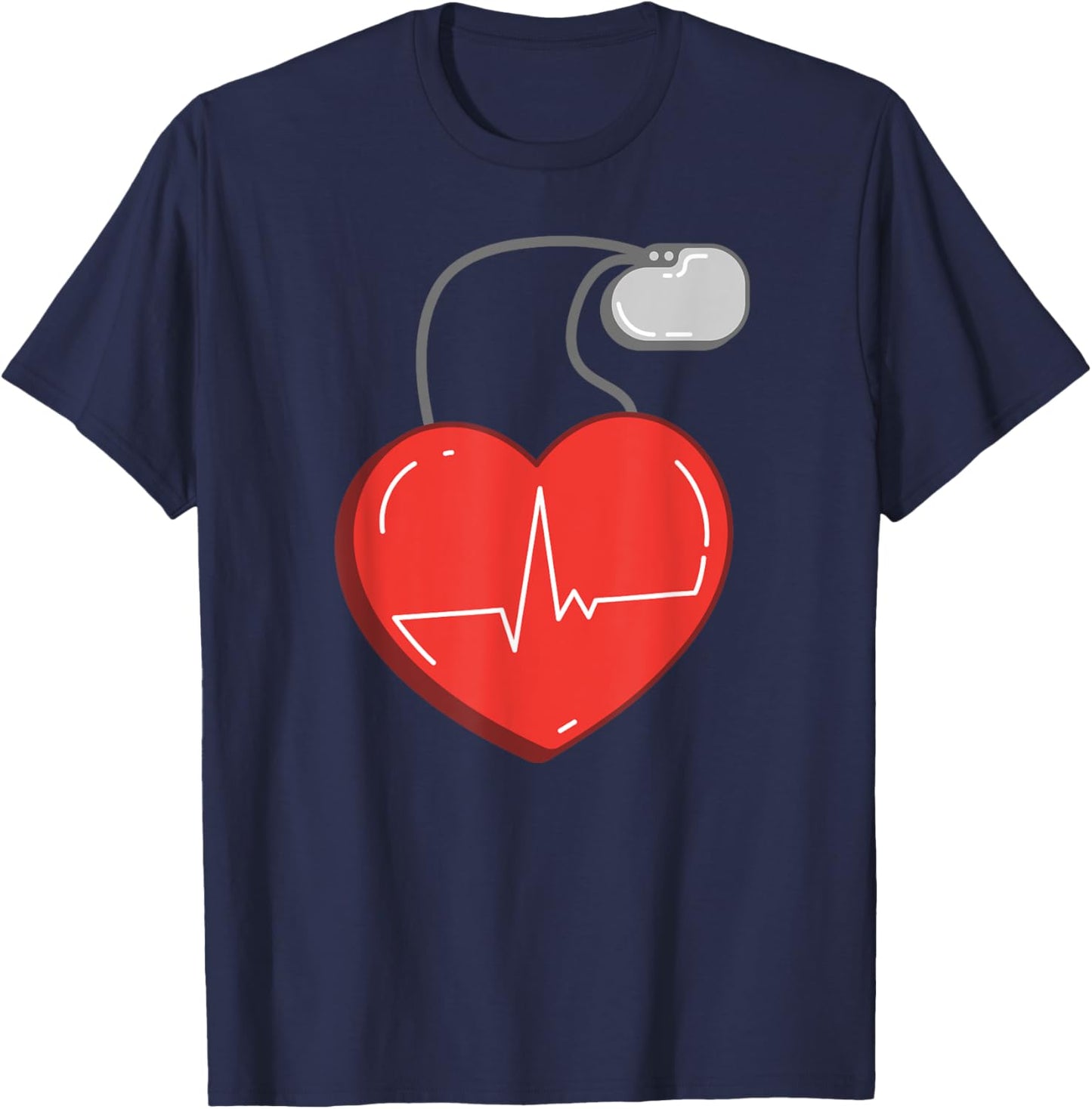 Implantable Defibrillator ICD Cardiac Pacemaker Recipient T-Shirt - T-Shirt | Navy