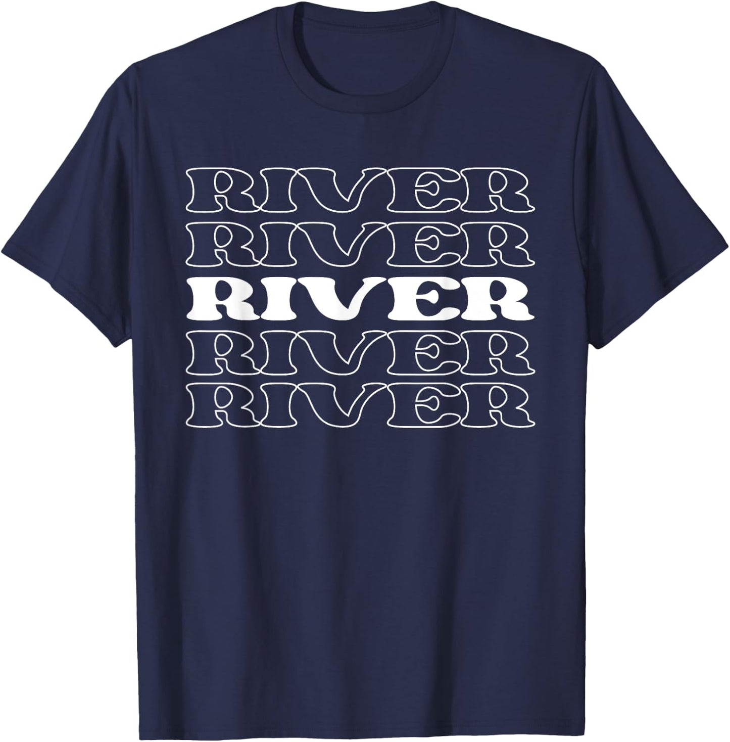 River Name Personalized First Surname T-Shirt - T-Shirt | Navy