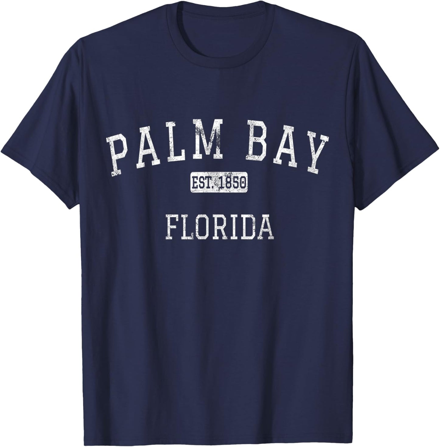 Palm Bay Florida FL Vintage T-Shirt - T-Shirt | Navy