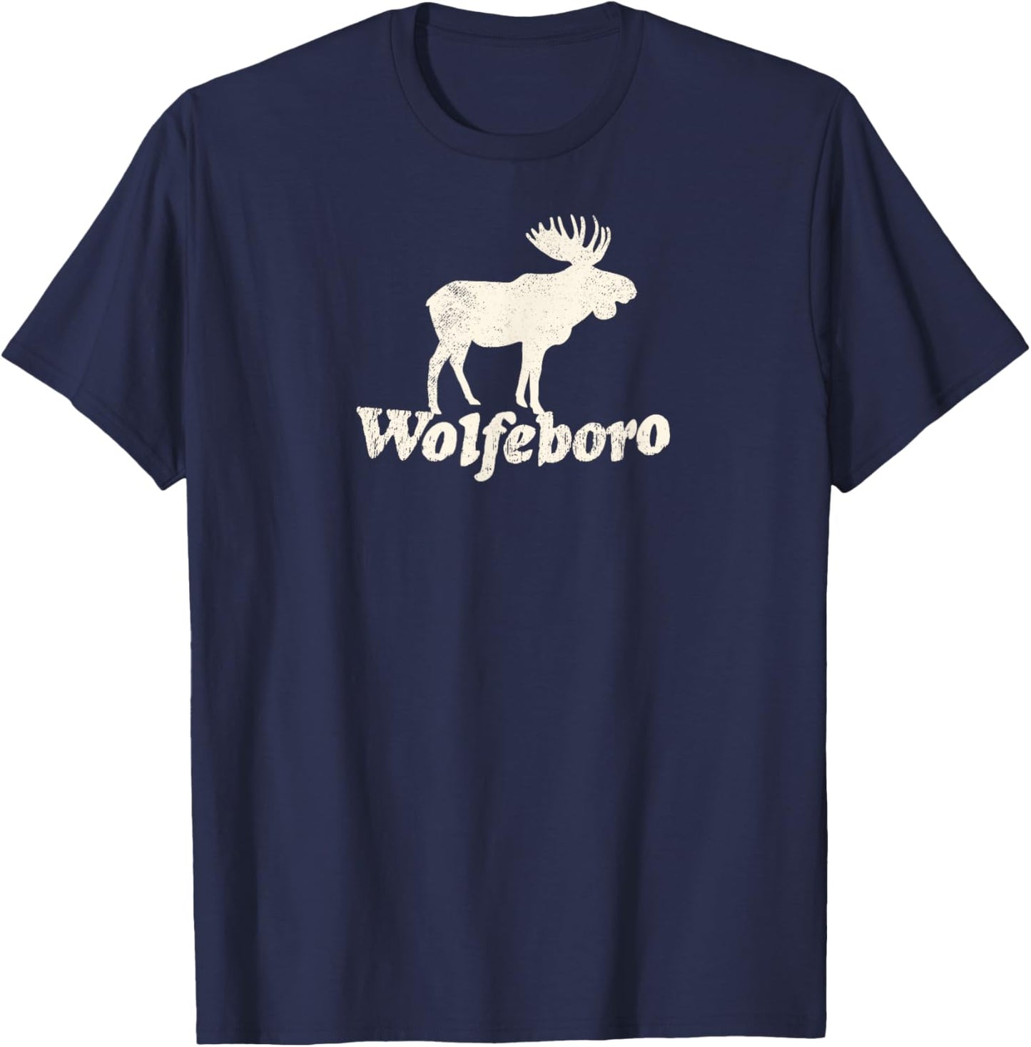 Wolfeboro, NH Vacation Moose T-Shirt - T-Shirt | Navy