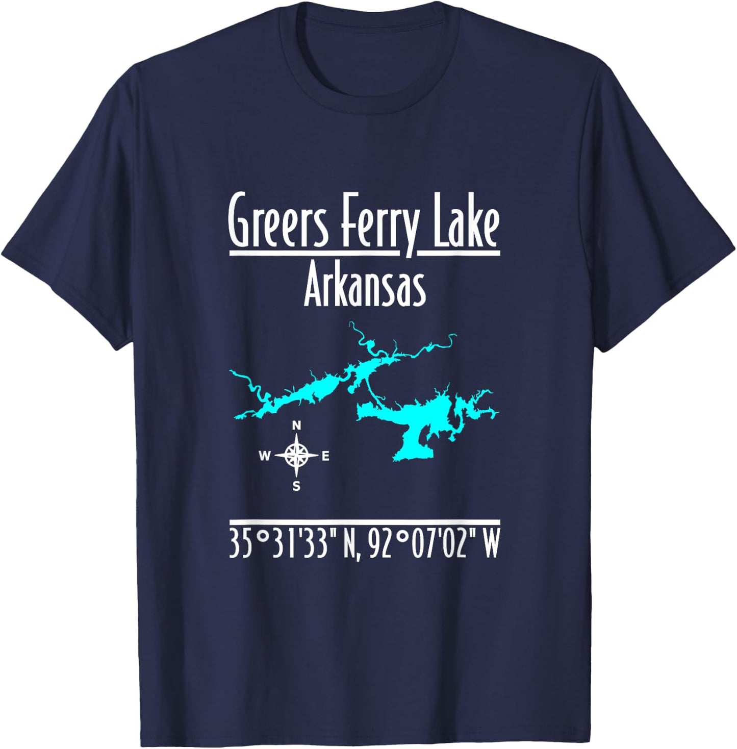 Modern Greers Ferry Lake - Arkansas T-Shirt - T-Shirt | Navy