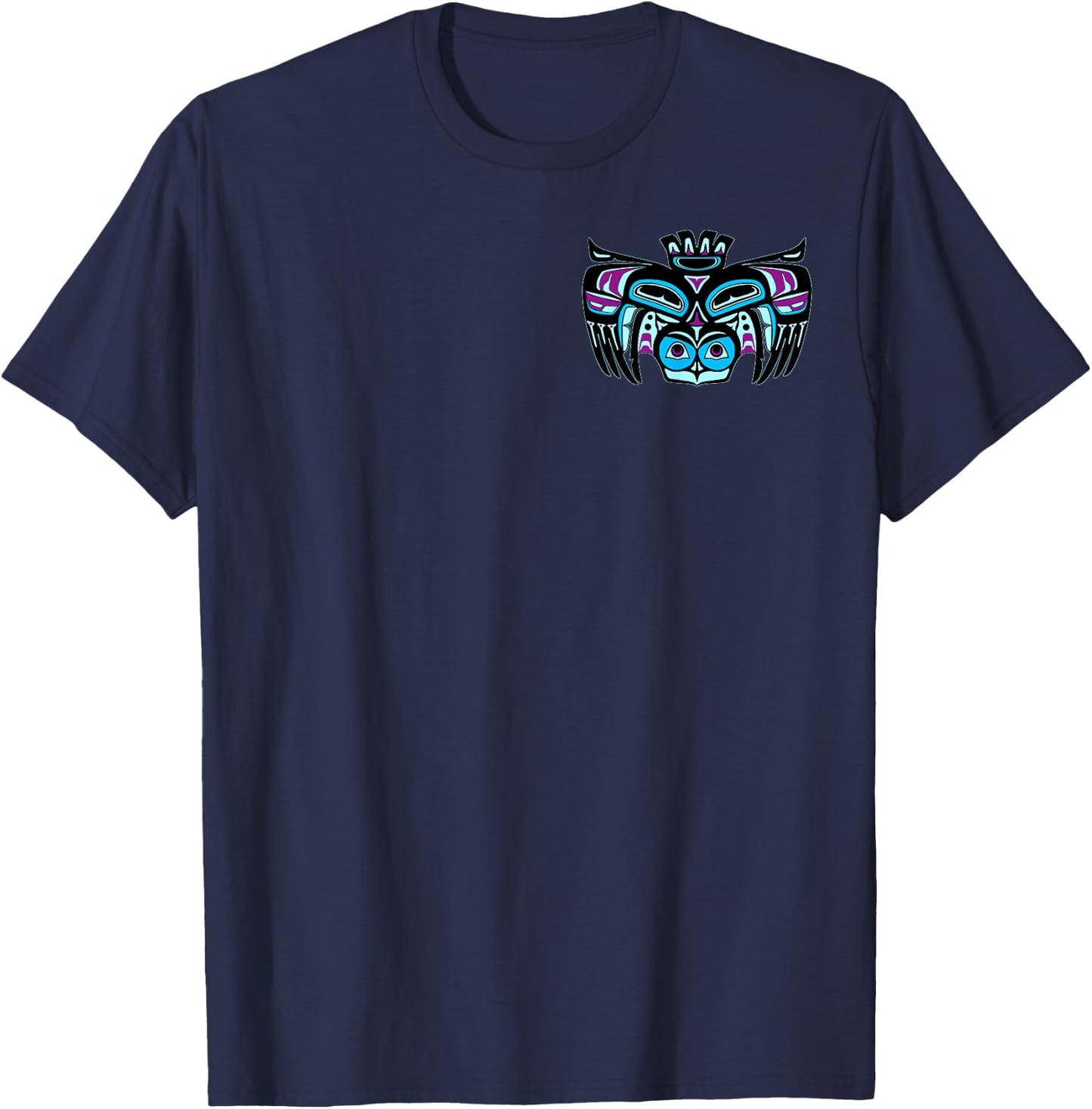 Alaska Native American Style Haida Tlingit Indian Spirit Owl T-Shirt - T-Shirt | Navy