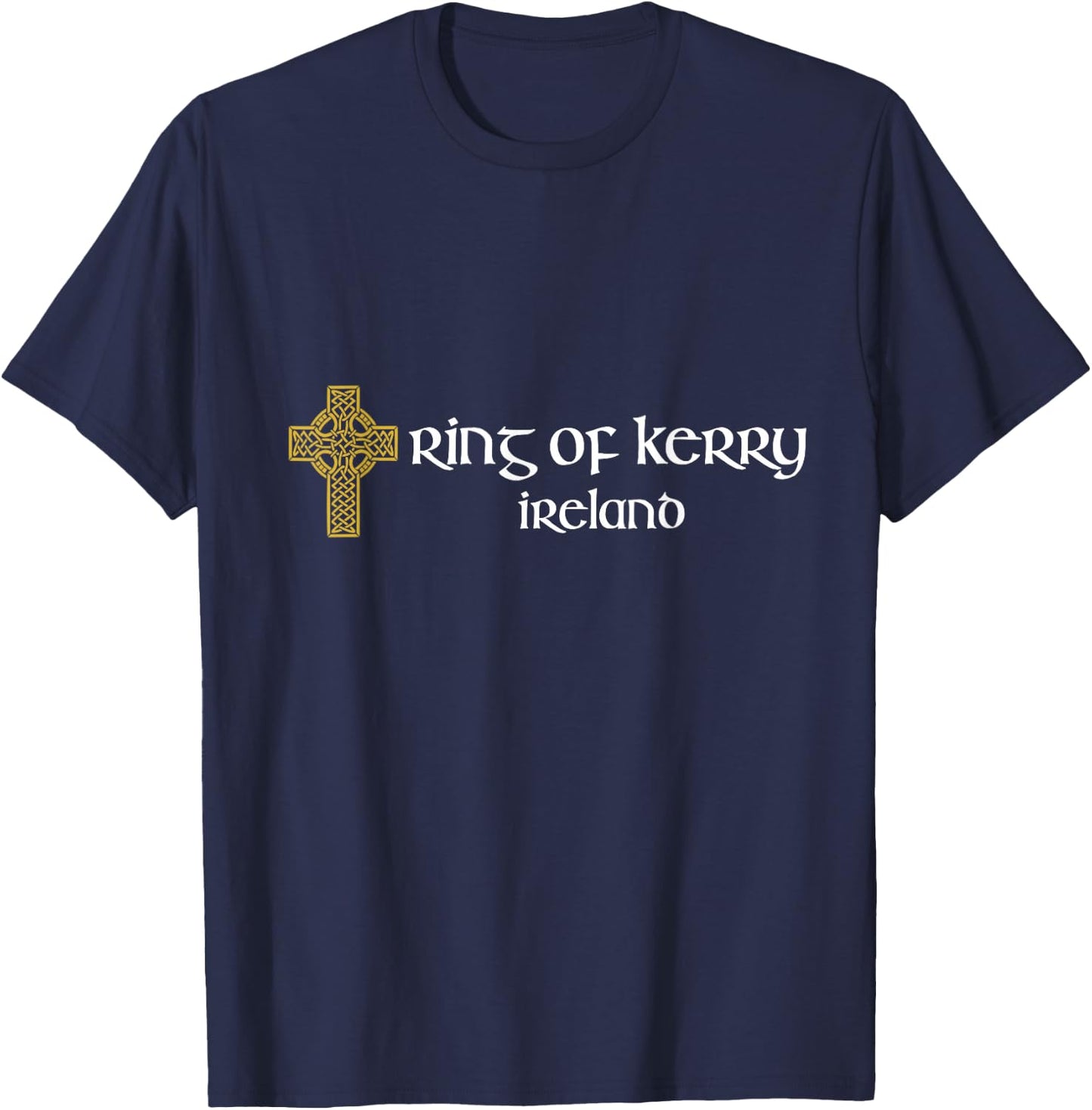 Ring of Kerry Celtic Cross Ireland Gaelic & Hurling T-Shirt - T-Shirt | Navy