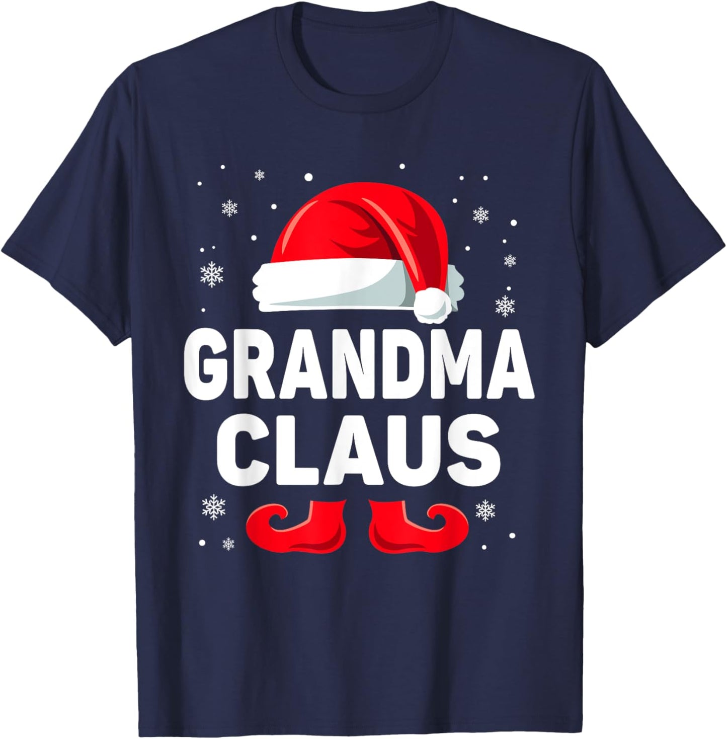 Grandma Claus Christmas Matching Family Group Funny Xmas T-Shirt - T-Shirt | Navy