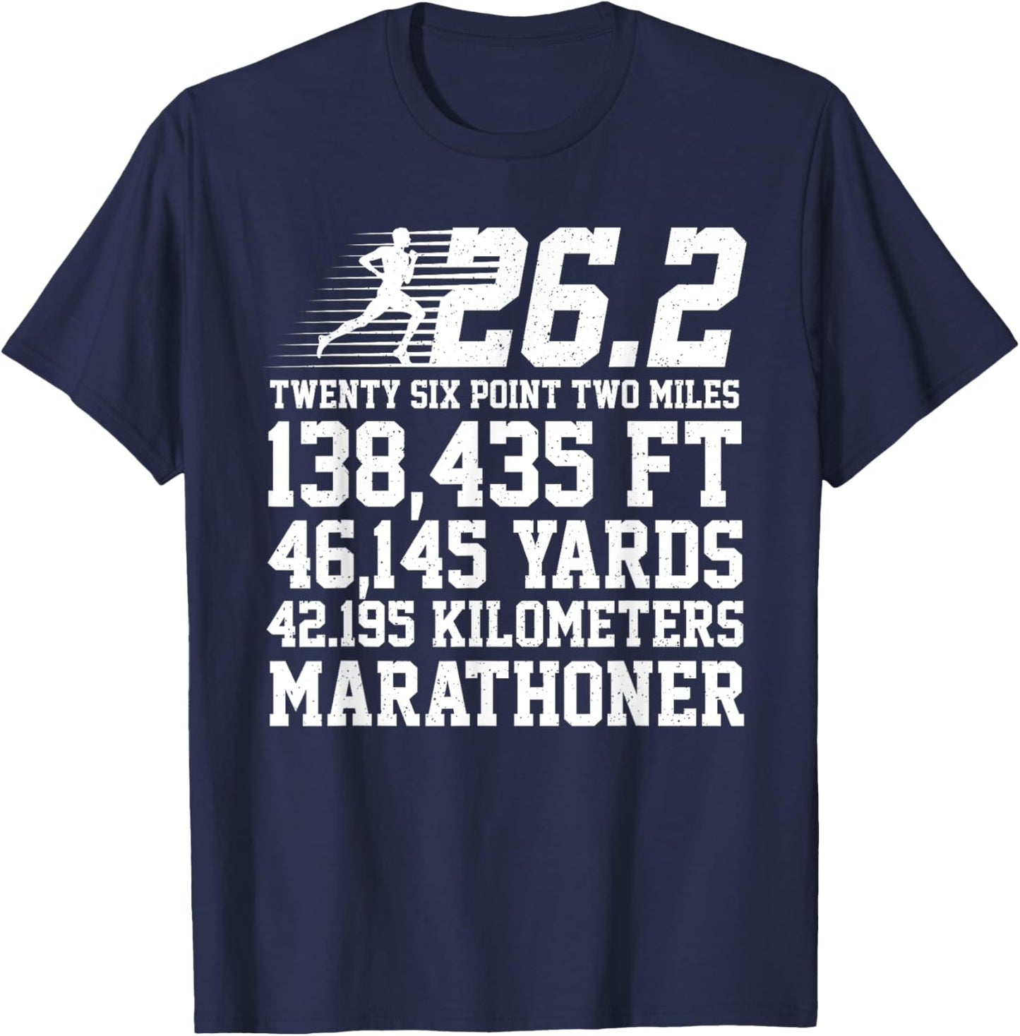 26.2 Marathon Runner Art Women Finisher Marathoner T-Shirt - T-Shirt | Navy