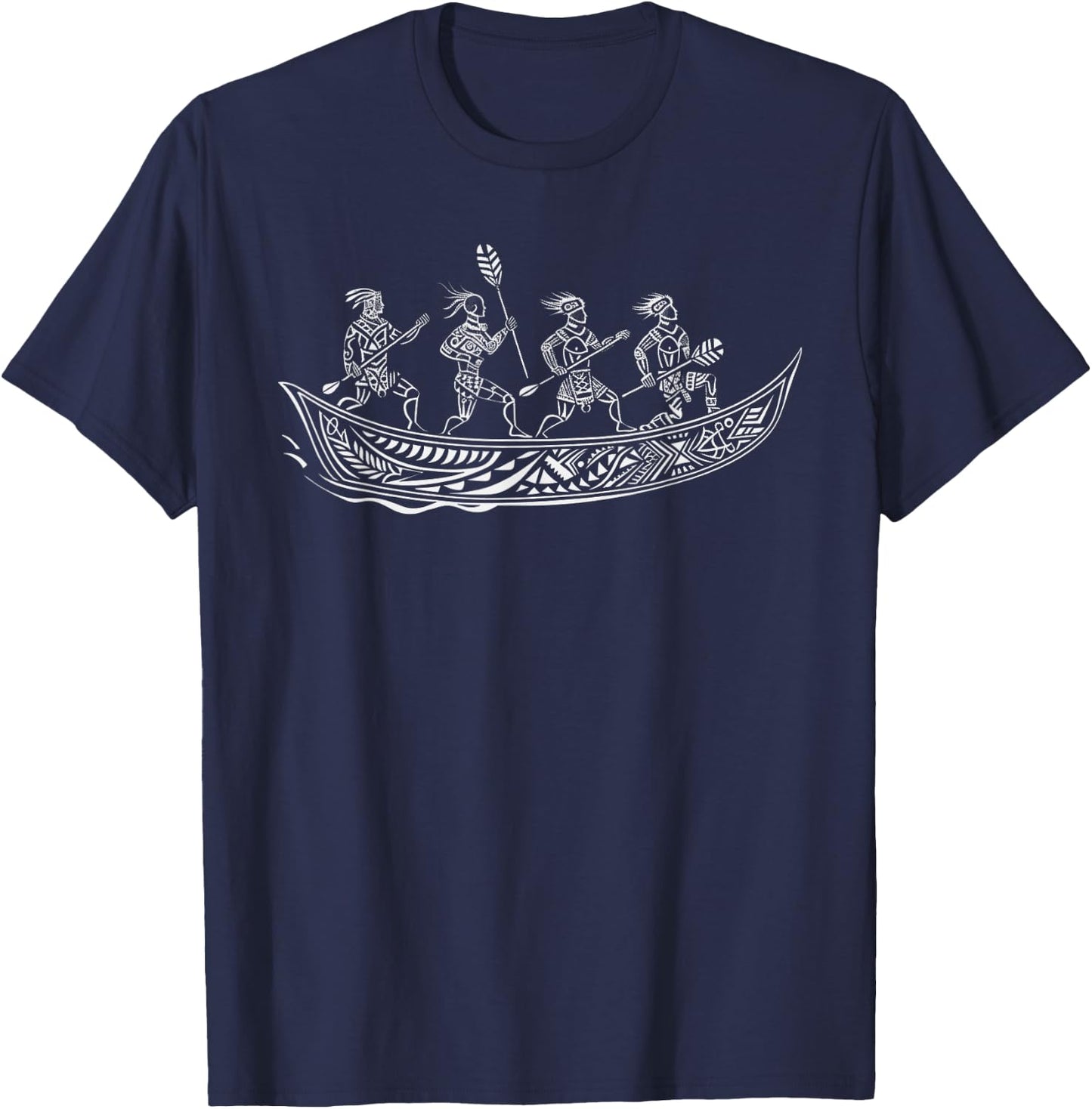 Tribal Hawaiian Outrigger Canoe Shirt - Hawaiian Tribal T-Shirt - T-Shirt | Navy
