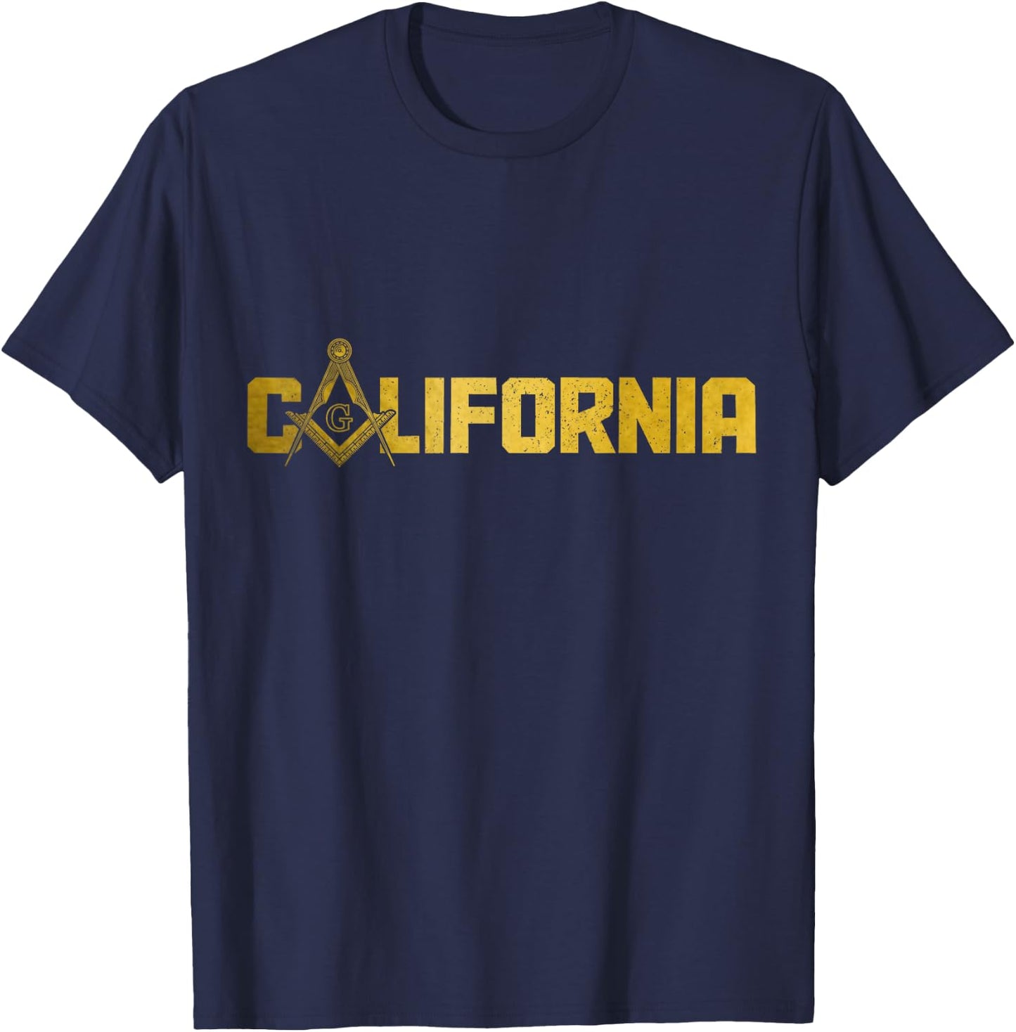 California Mason Freemason Masonic Square & Compass T-Shirt - T-Shirt | Navy