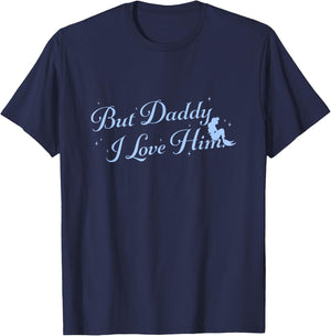 Disney The Little Mermaid But Daddy I Love Him Big Text Logo T-Shirt - T-Shirt | Navy
