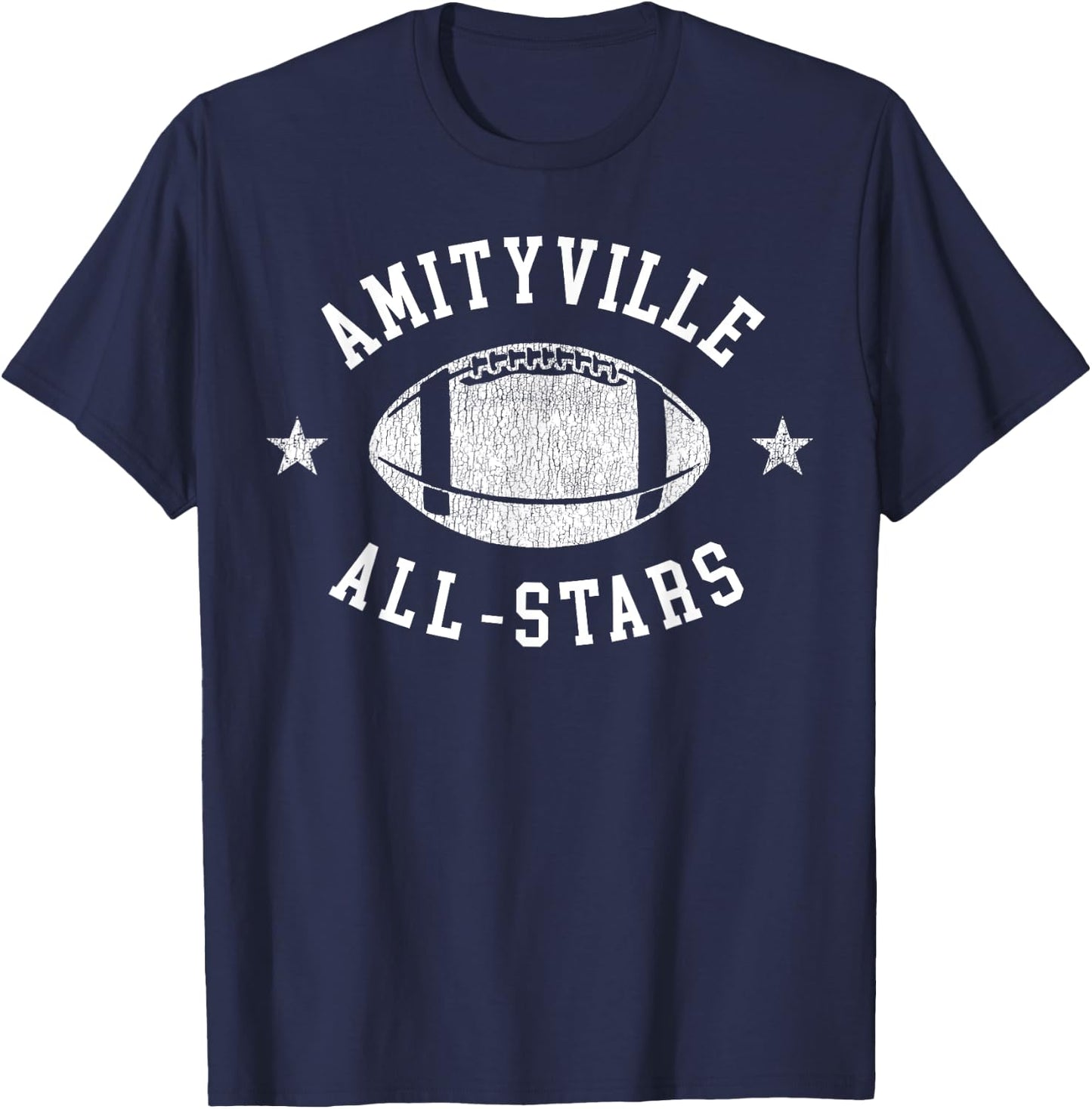 Amityville Vintage All-Stars Football Retro 80s T-Shirt - T-Shirt | Navy
