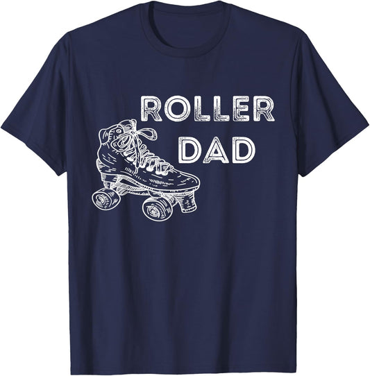 Roller Papa Roller Skates Father Roller Skates Driving Roller Skating T-Shirt - T-Shirt | Navy