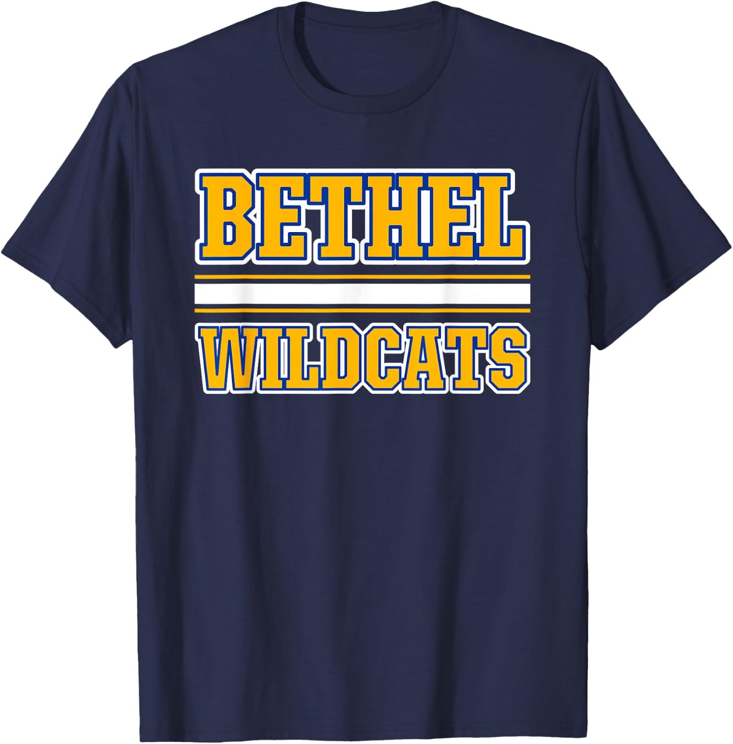 Bethel Wildcats Horizontal Stripes T-Shirt - T-Shirt | Navy