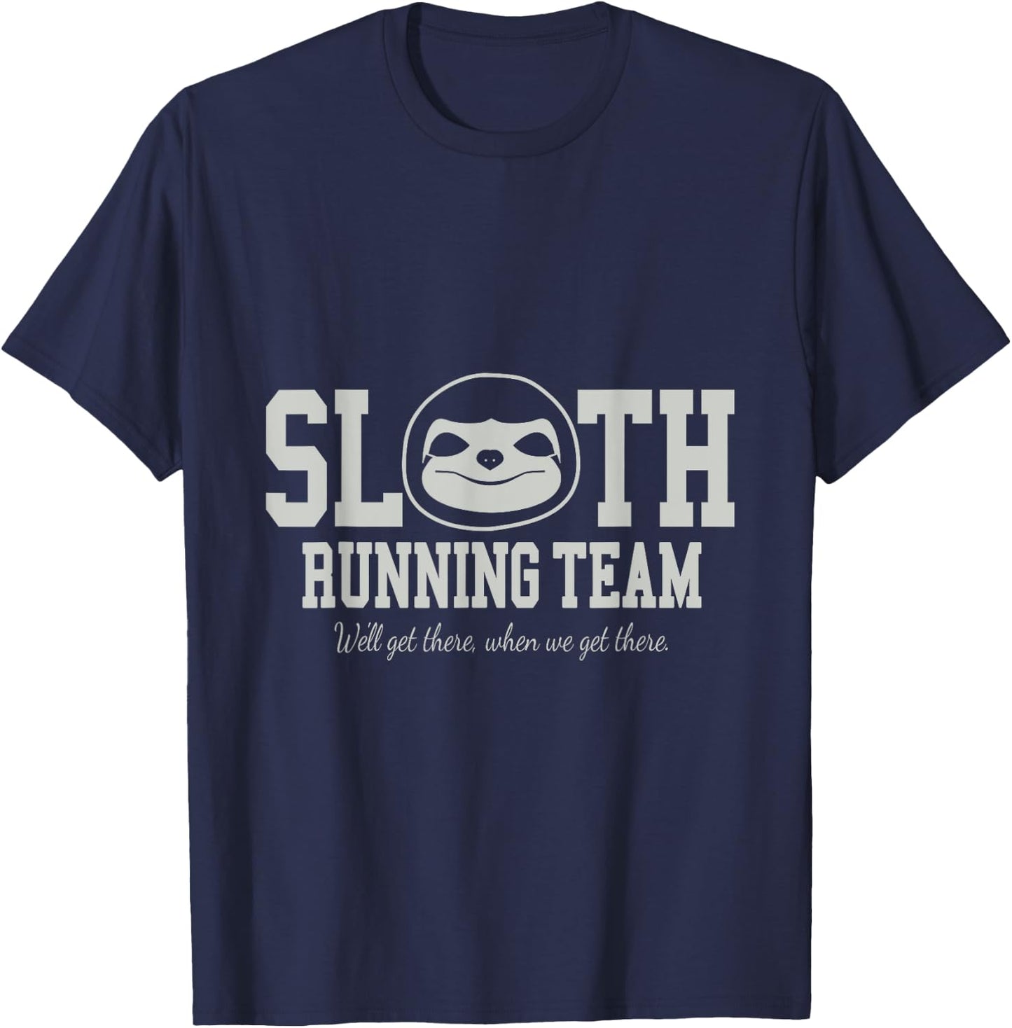 Sloth Running Team Funny Slow Exercise Animal T-Shirt - T-Shirt | Navy