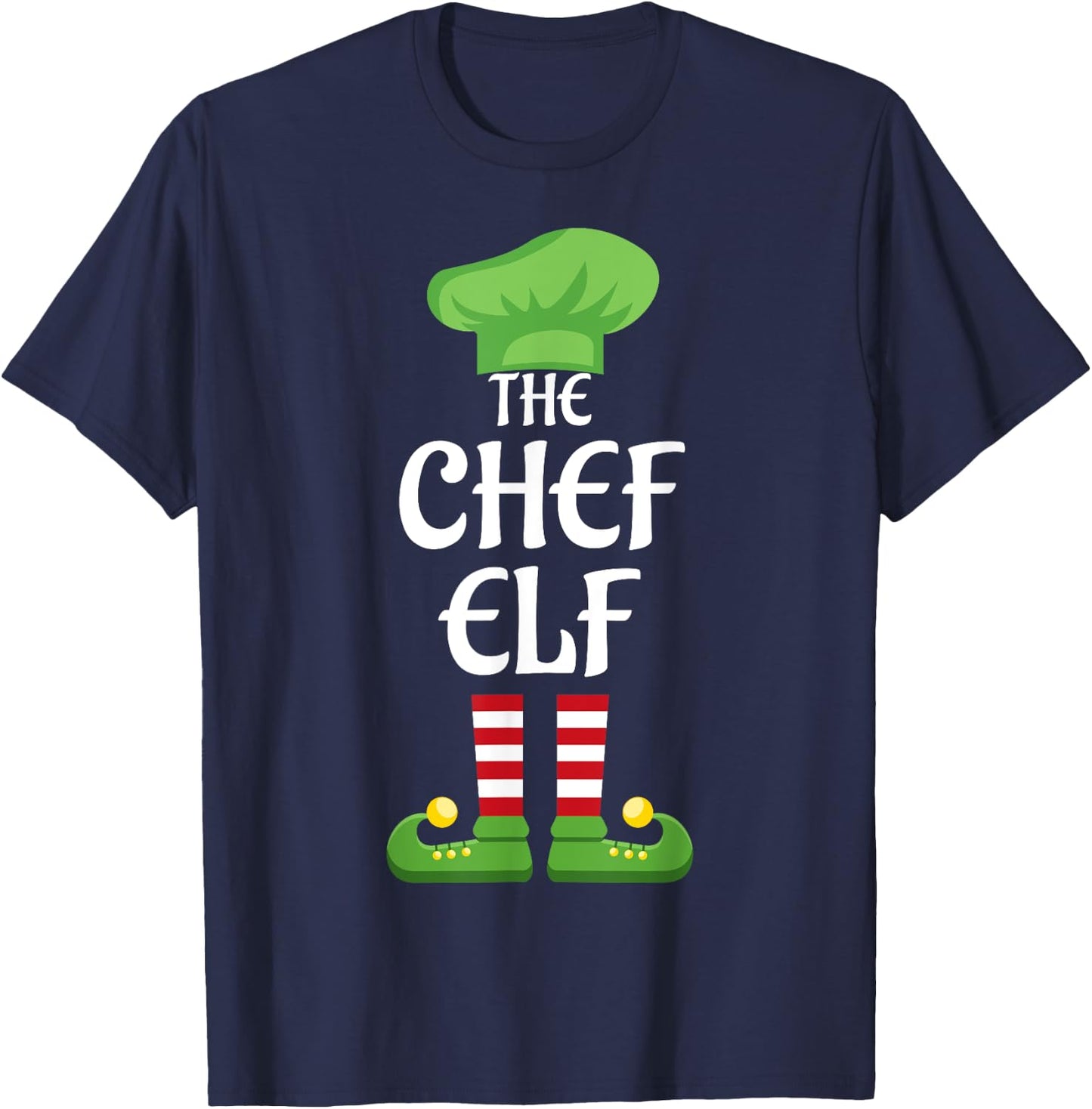 Chef Elf Family Matching Group Christmas T-Shirt - T-Shirt | Navy