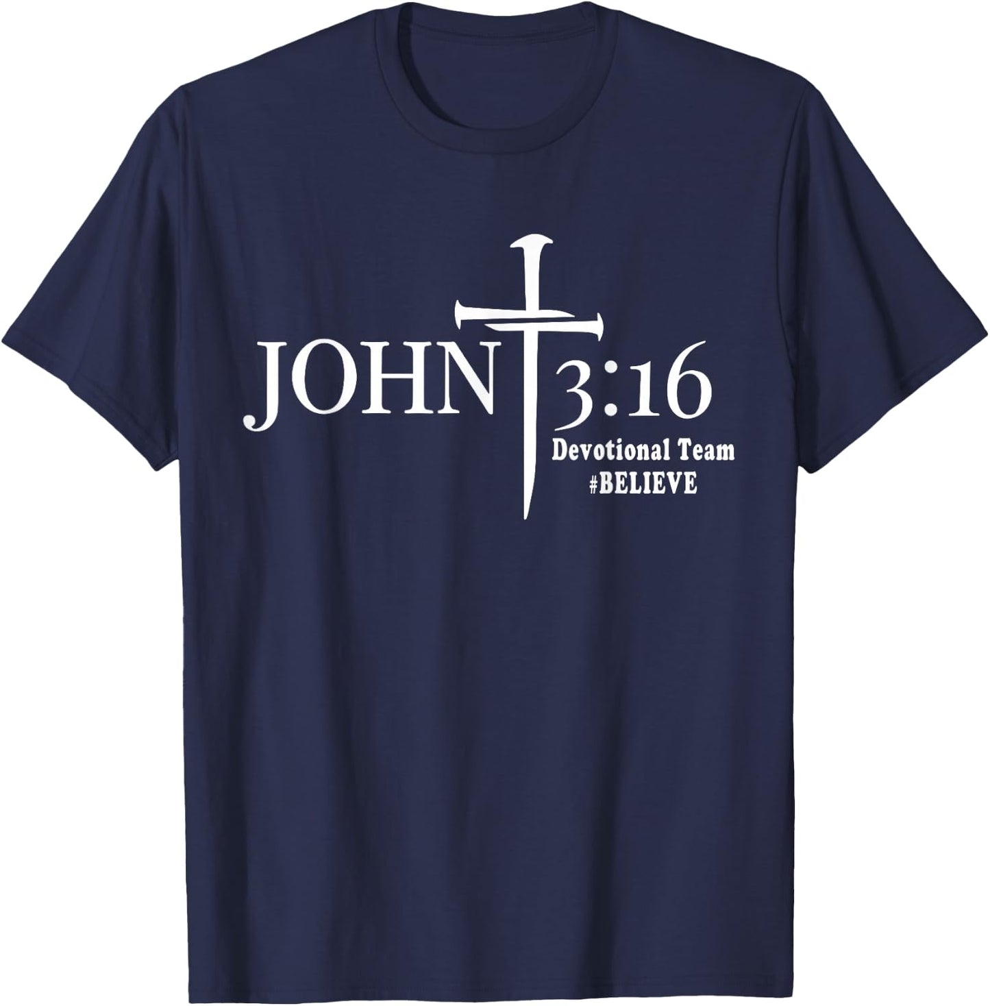 John 3 16 Devotional Team God Christian T-Shirt - T-Shirt | Navy