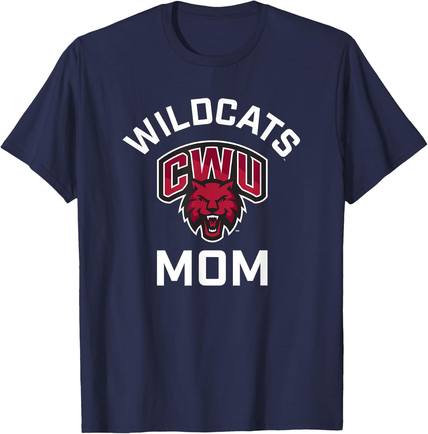 Central Washington University Wildcats Arched Mom T-Shirt - T-Shirt | Navy
