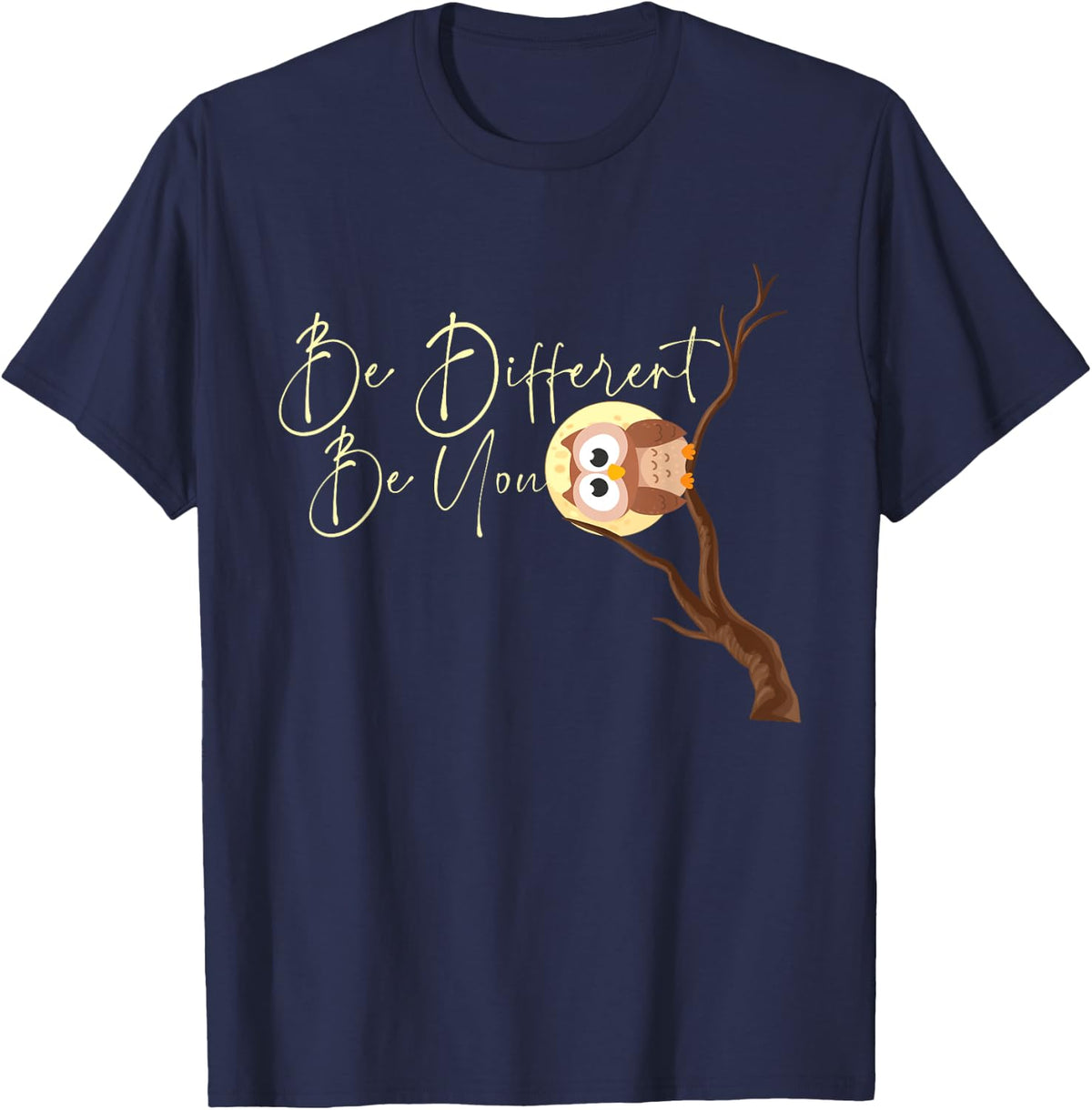 Be Different Be You - Owl Owlet Birds Lover Ornithologist T-Shirt - T-Shirt | Navy