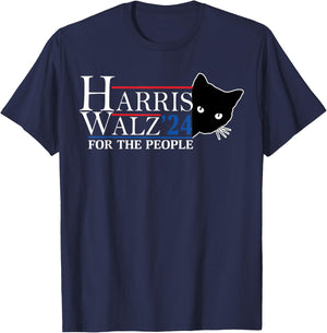 Harris Waltz 2024 For The People Cat Lady Kamala Harris 2024 T-Shirt - T-Shirt | Navy