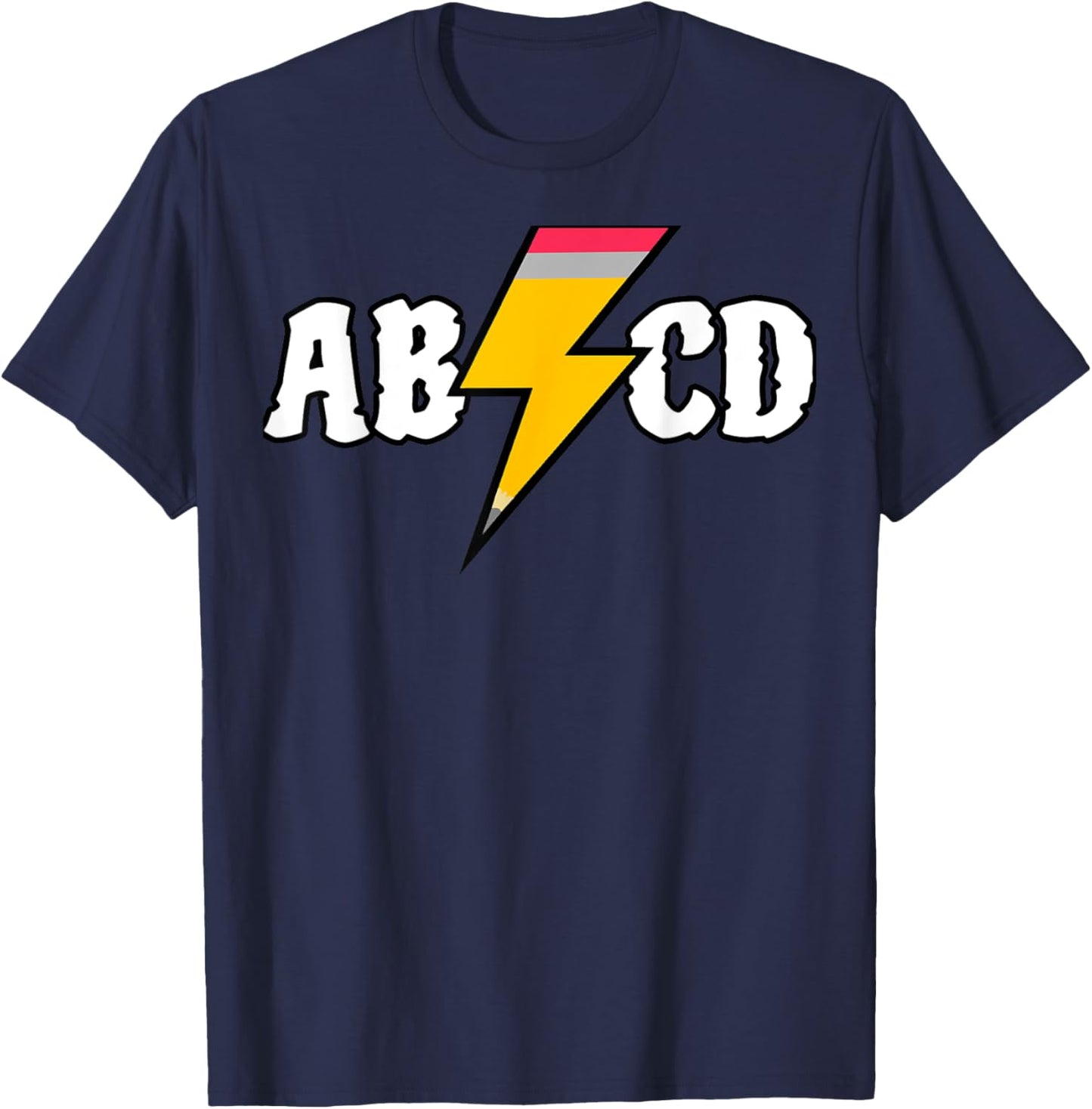 Back To School Pencil Alphabet Letters Student & Teacher Men Women Girls Kids T-Shirt - T-Shirt | Navy
