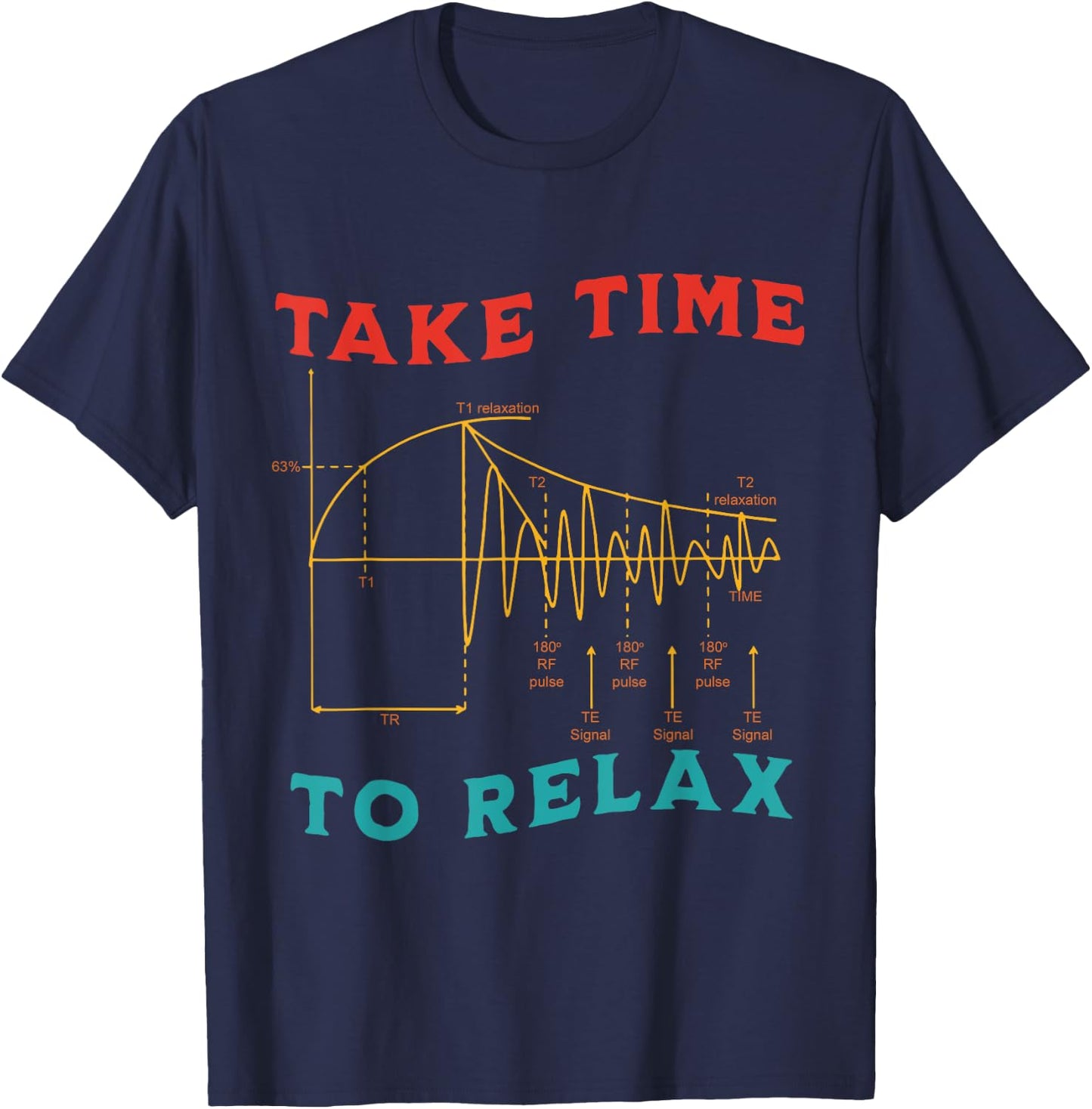 Take Time To Relax MRI Tech Parameters Vintage Design T-Shirt - T-Shirt | Navy