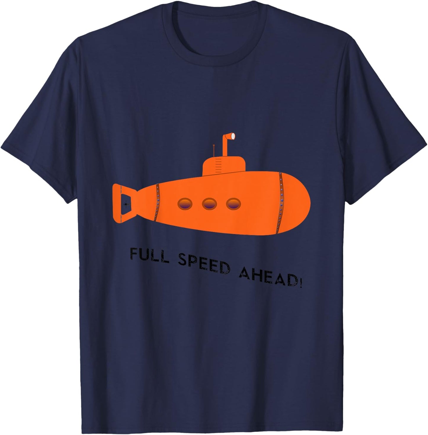Kids Full Speed Ahead Submarine Ocean Sea Boys Girls T-Shirt - T-Shirt | Navy