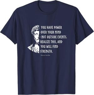 Stoicism Stoic Philosophy Quotes Marcus Aurelius T-Shirt - T-Shirt | Navy