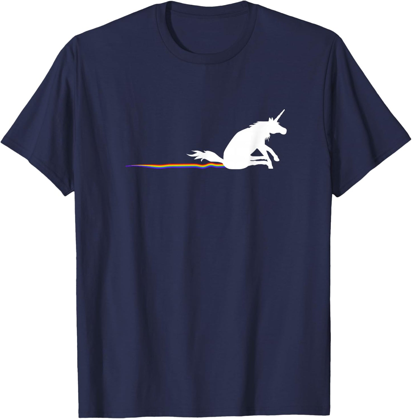 Unicorn rainbow butt scrape T-Shirt - T-Shirt | Navy