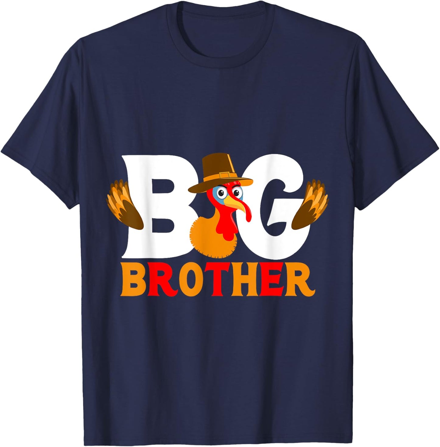 Big Brother Thanksgiving Baby Cute Turkey Kids Toddlers T-Shirt - T-Shirt | Navy