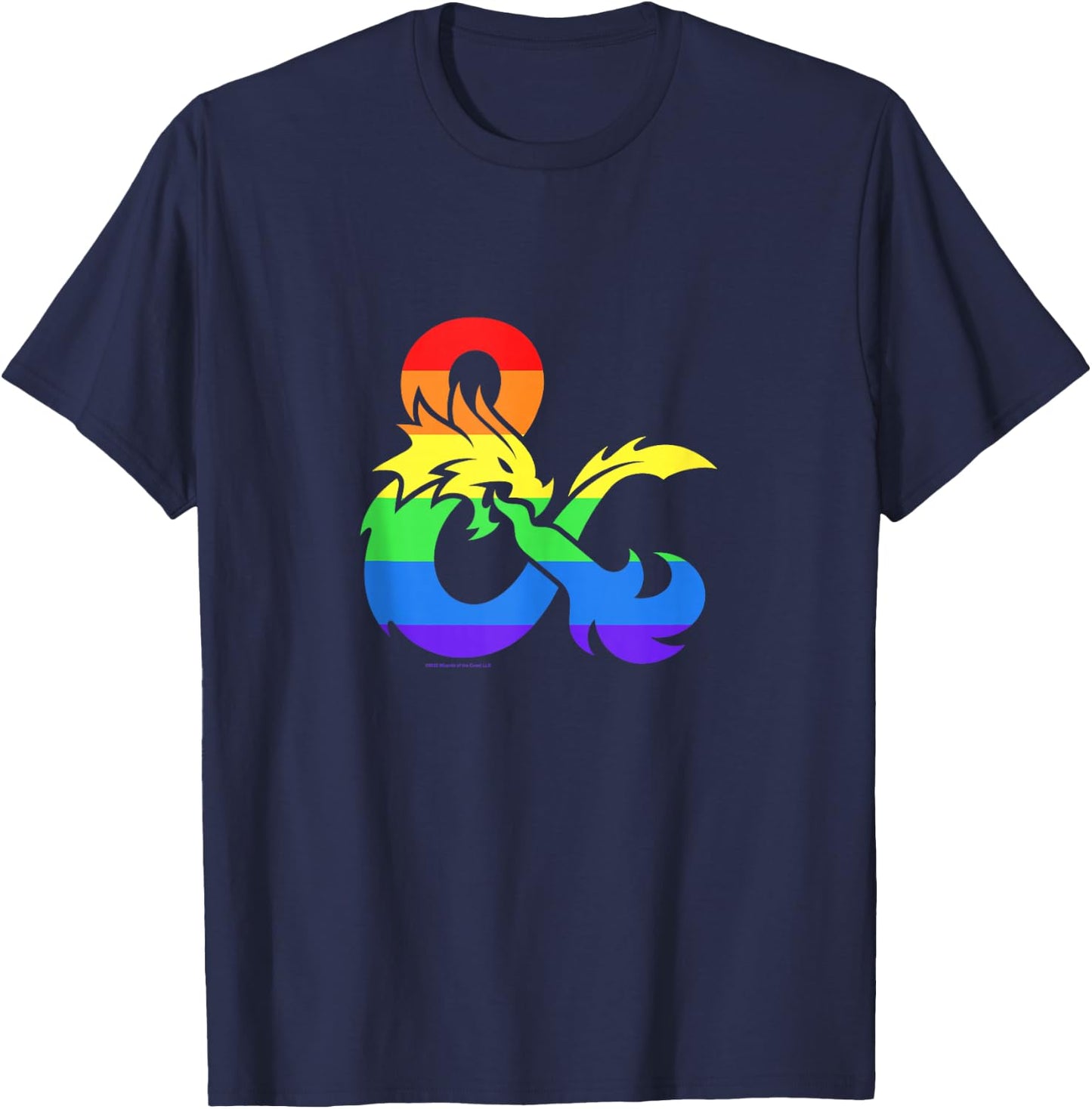Dungeons & Dragons Rainbow Pride Flag Logo T-Shirt - T-Shirt | Navy