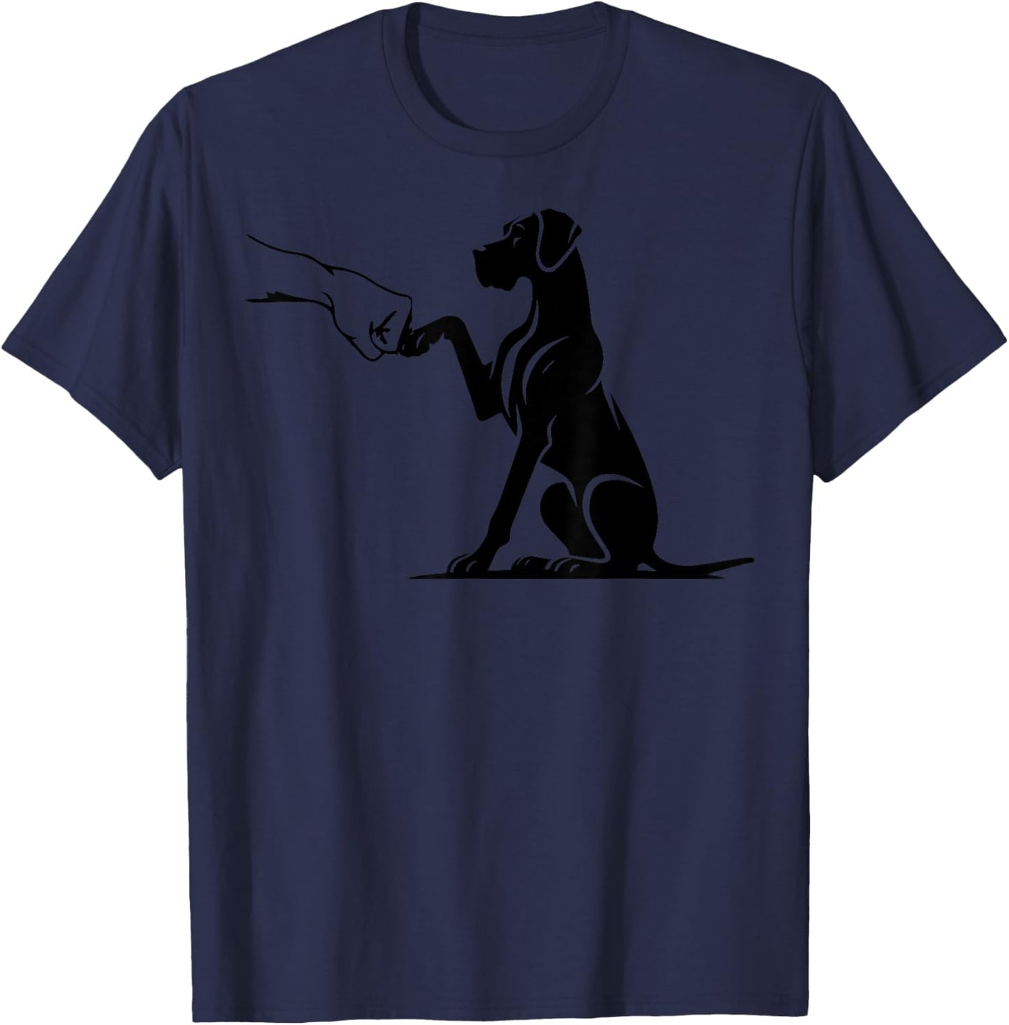 Great Dane with Hand, Mother of The Great Dane T-Shirt - T-Shirt | Navy