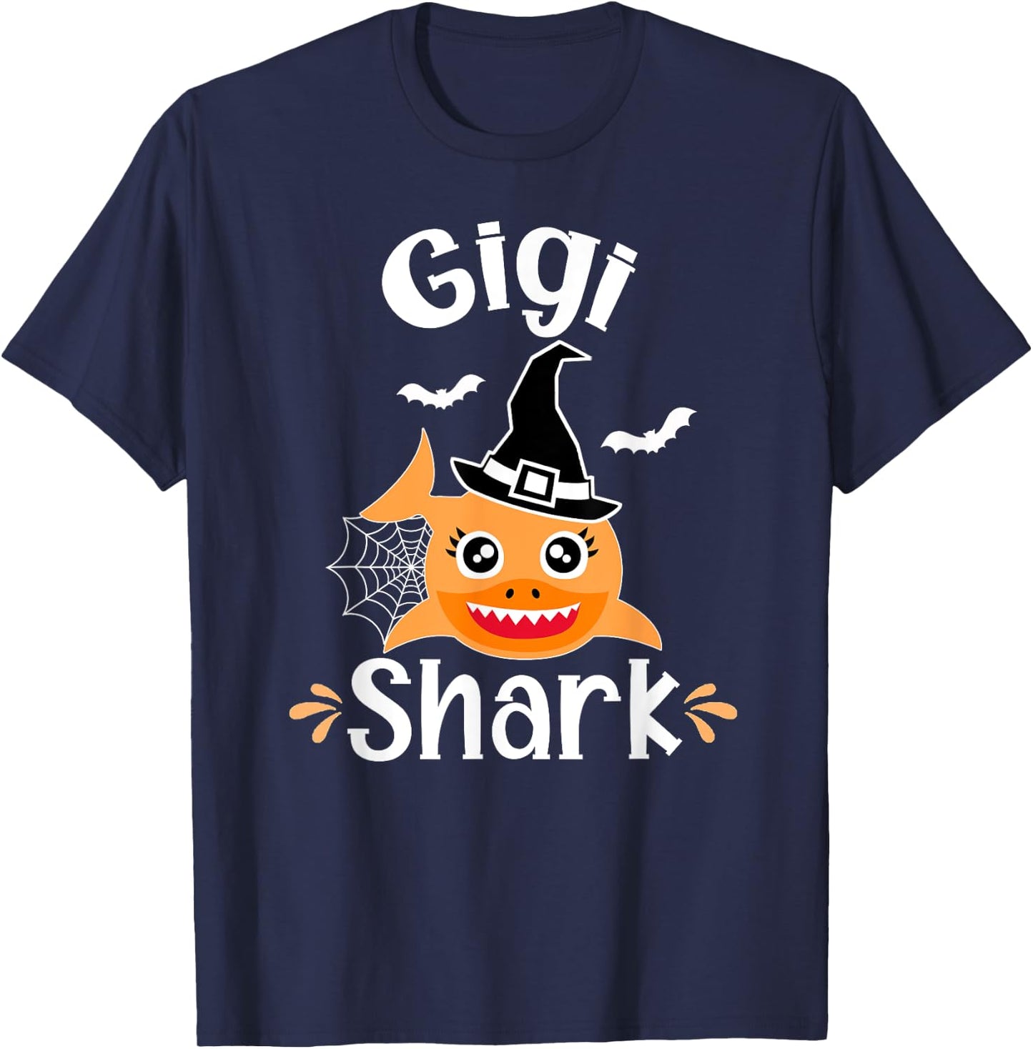 Gigi Shark Funny Halloween Gigi Grandma T-Shirt - T-Shirt | Navy