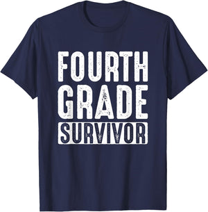Fourth Grade Survivor Funny Teachers T-Shirt - T-Shirt | Navy