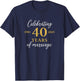 Funny 40 Years of Marriage 1985 40th Wedding Anniversary T-Shirt - T-Shirt | Navy