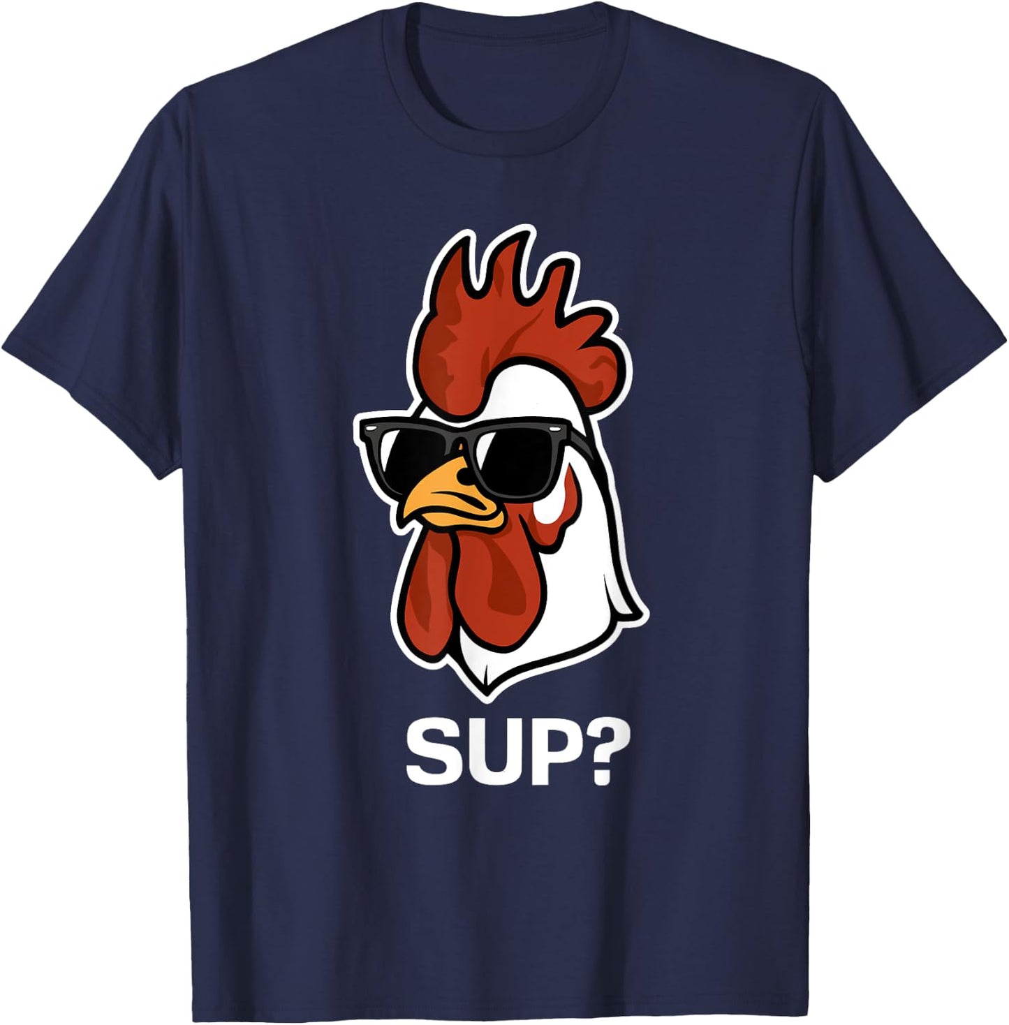 Chicken Sunglasses Animal Farm Funny For Farmer Men Women T-Shirt - T-Shirt | Navy