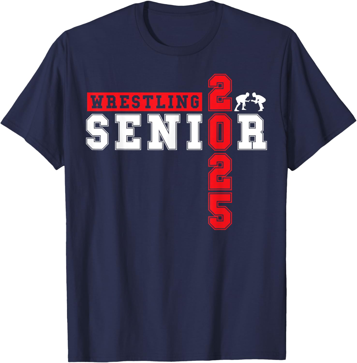 Wrestling Senior Night Wrestling Senior 2025 Graduation 9 T-Shirt - T-Shirt | Navy