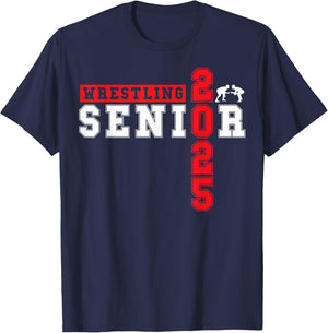 Wrestling Senior Night Wrestling Senior 2025 Graduation 9 T-Shirt - T-Shirt | Navy