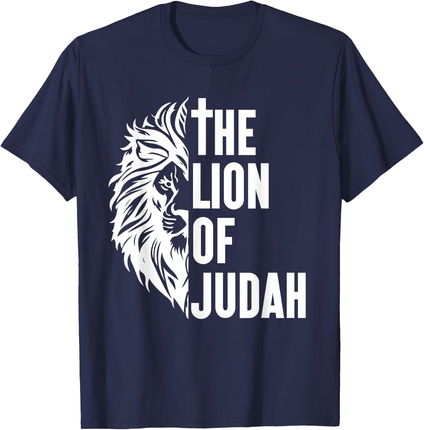 Christian Bible Verse Lion Of Judah Jesus God T-Shirt - T-Shirt | Navy
