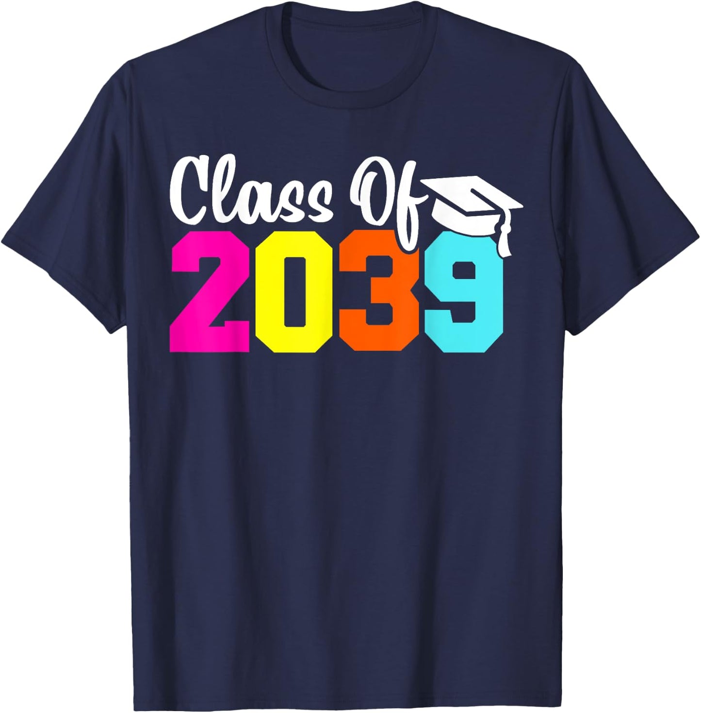 Class Of 2039 Pre-K Graduate Preschool Boys Girls Graduation T-Shirt - T-Shirt | Navy