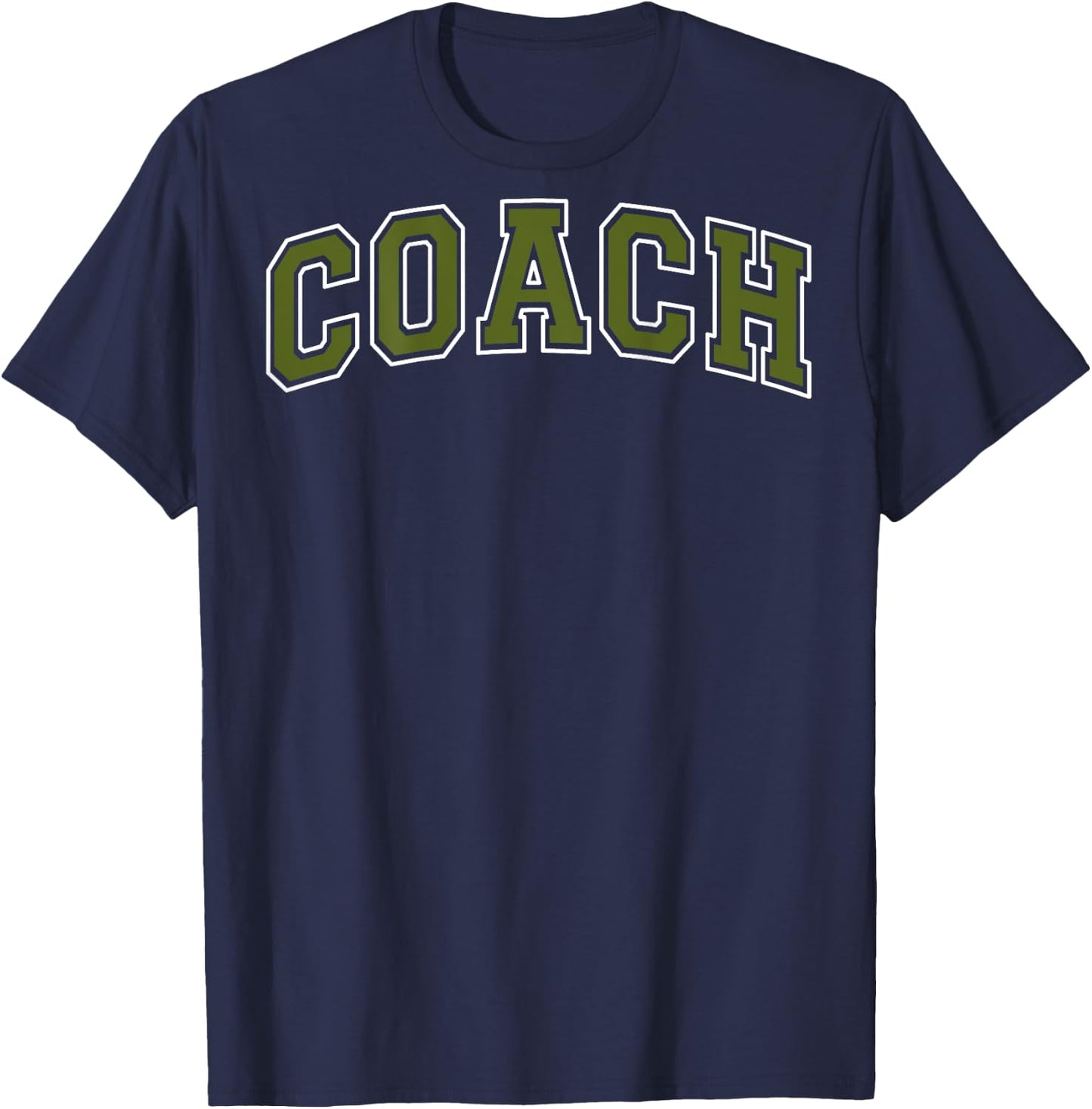 Coach Sports Trainer Vintage Olive Green on the back T-Shirt - T-Shirt | Navy