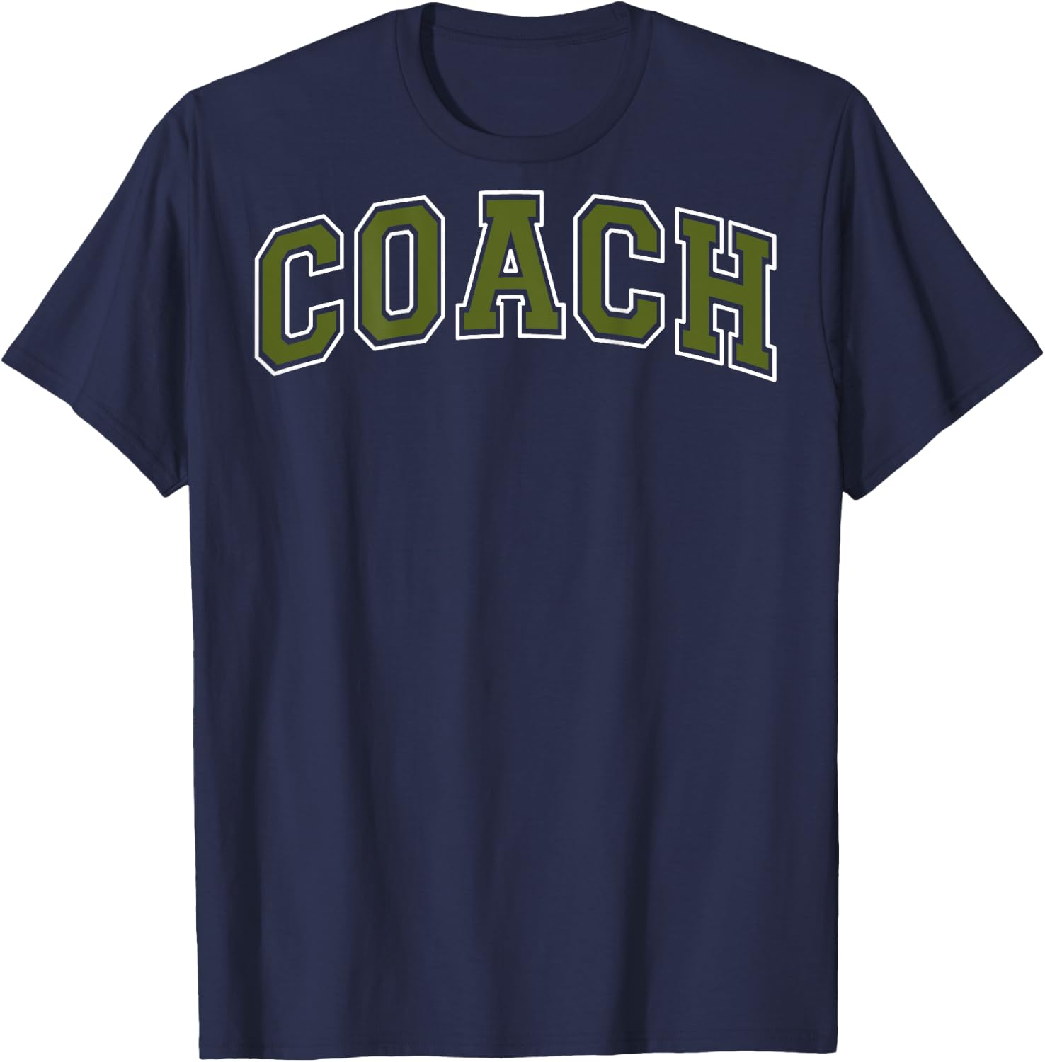Coach Sports Trainer Vintage Olive Green on the back T-Shirt - T-Shirt | Navy