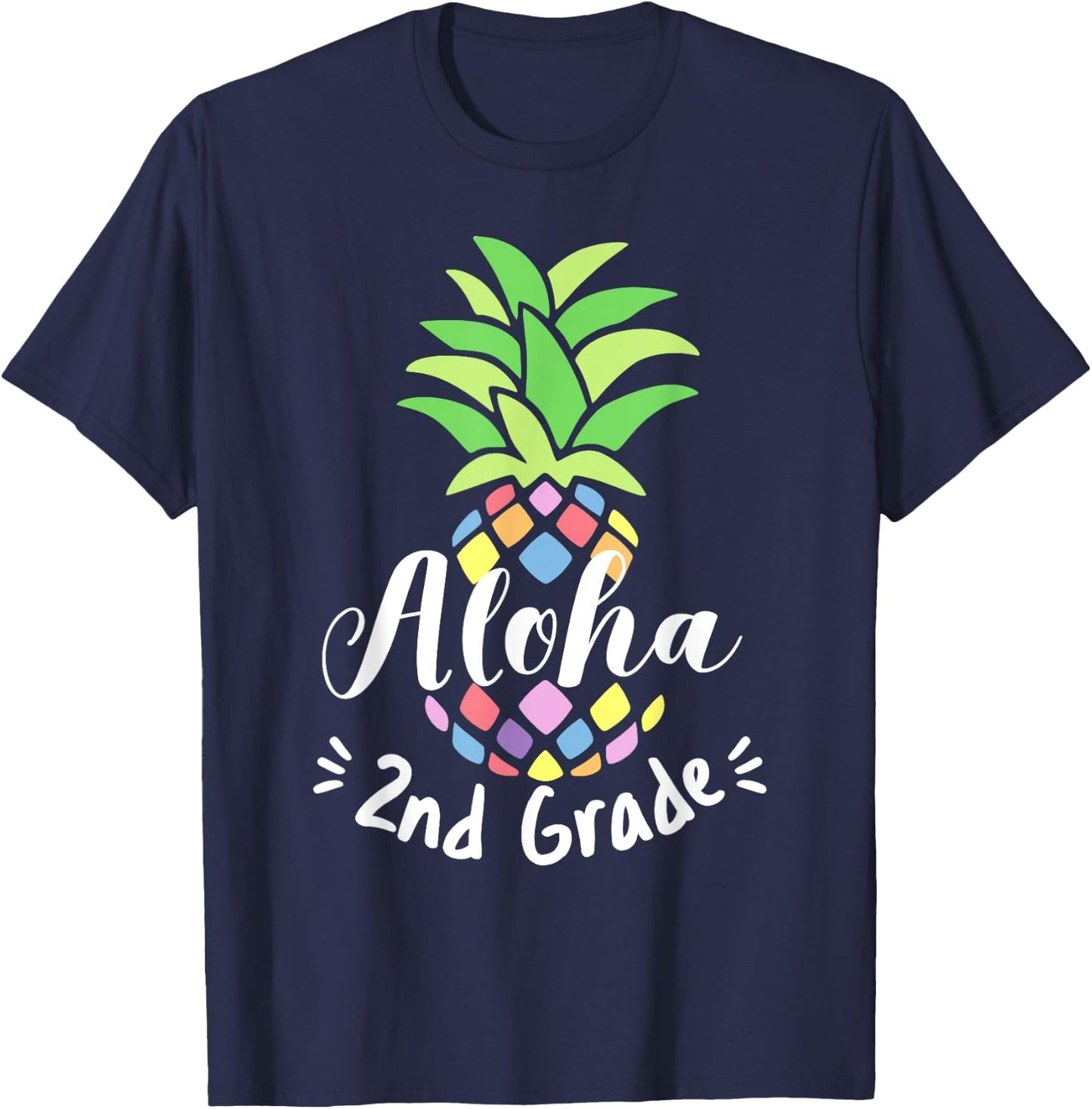Aloha Pineapple 2nd Grade First Day Of School Second Grade T-Shirt - T-Shirt | Navy