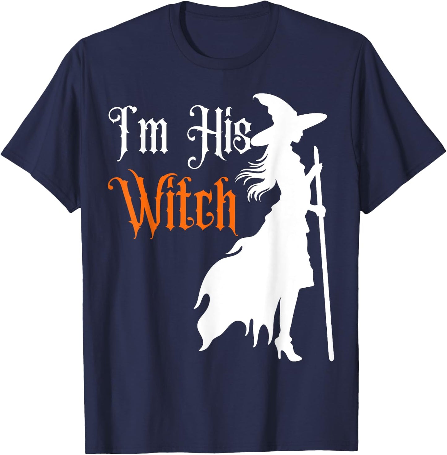 Matching Halloween I'm His Witch /I'm her Boo Couple Costume T-Shirt - T-Shirt | Navy