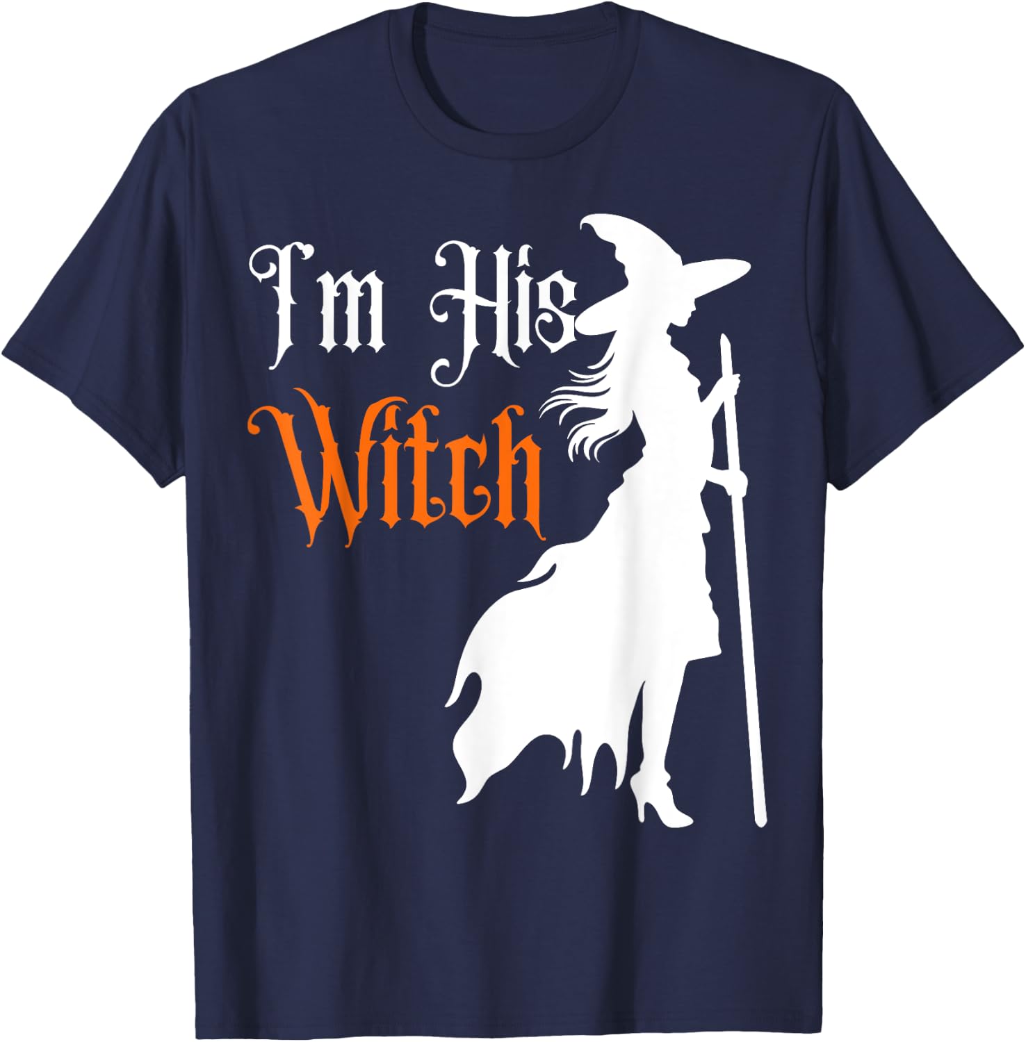 Matching Halloween I'm His Witch /I'm her Boo Couple Costume T-Shirt - T-Shirt | Navy