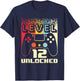 12th Birthday For Boys Level 12 Unlocked Gamer 12 Year Old T-Shirt - T-Shirt | Navy