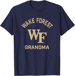 Wake Forest Demon Deacons Arched Grandma T-Shirt - T-Shirt | Navy