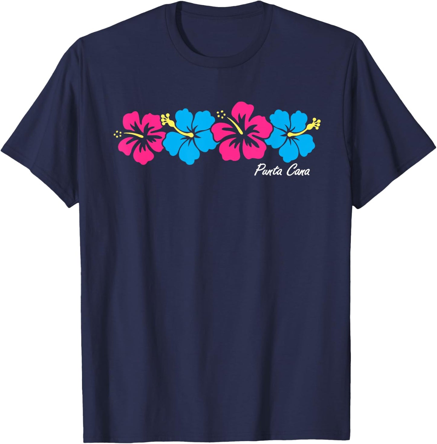 Punta Cana Hibiscus Flower Boys Girls Vacation Souvenir T-Shirt - T-Shirt | Navy