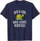 Just A Girl who loves TORTOISES Shirt Funny TORTOISE T-Shirt - T-Shirt | Navy