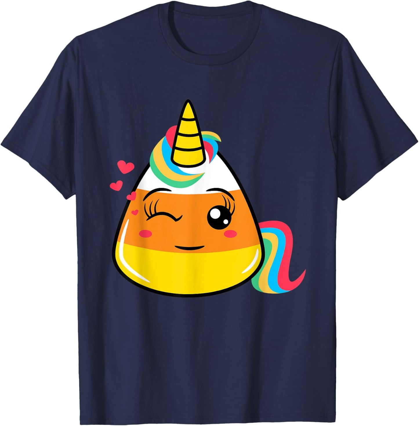 Halloween Candy Corn Unicorn Funny Men Women Kids Gifts T-Shirt - T-Shirt | Navy